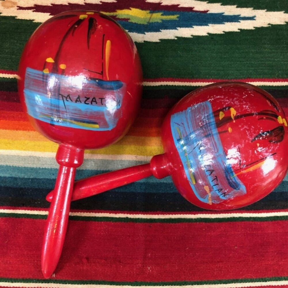 Vintage Mexican Maracas Made of Gourds